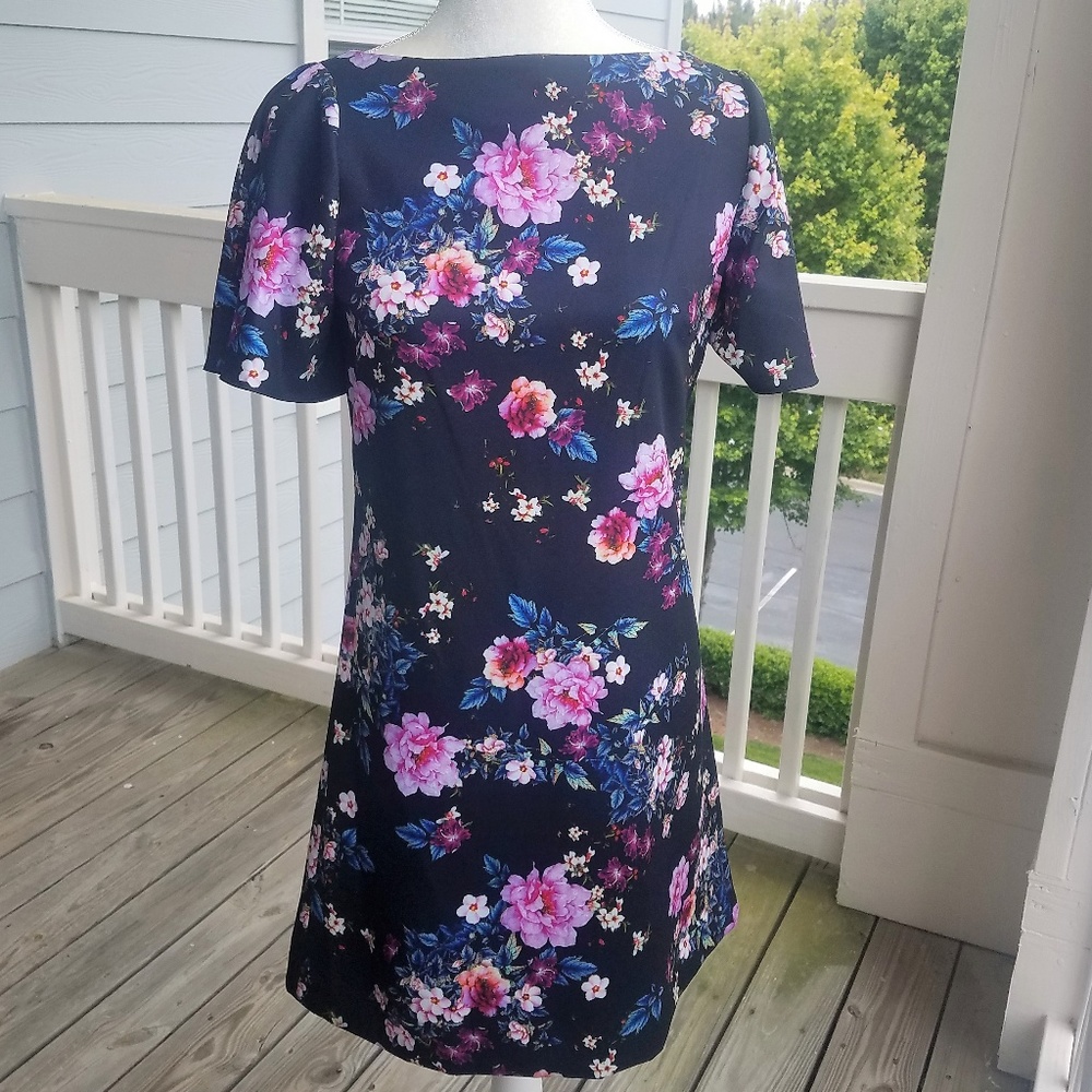 NEW Tahari ASL Floral Print Scuba Dress